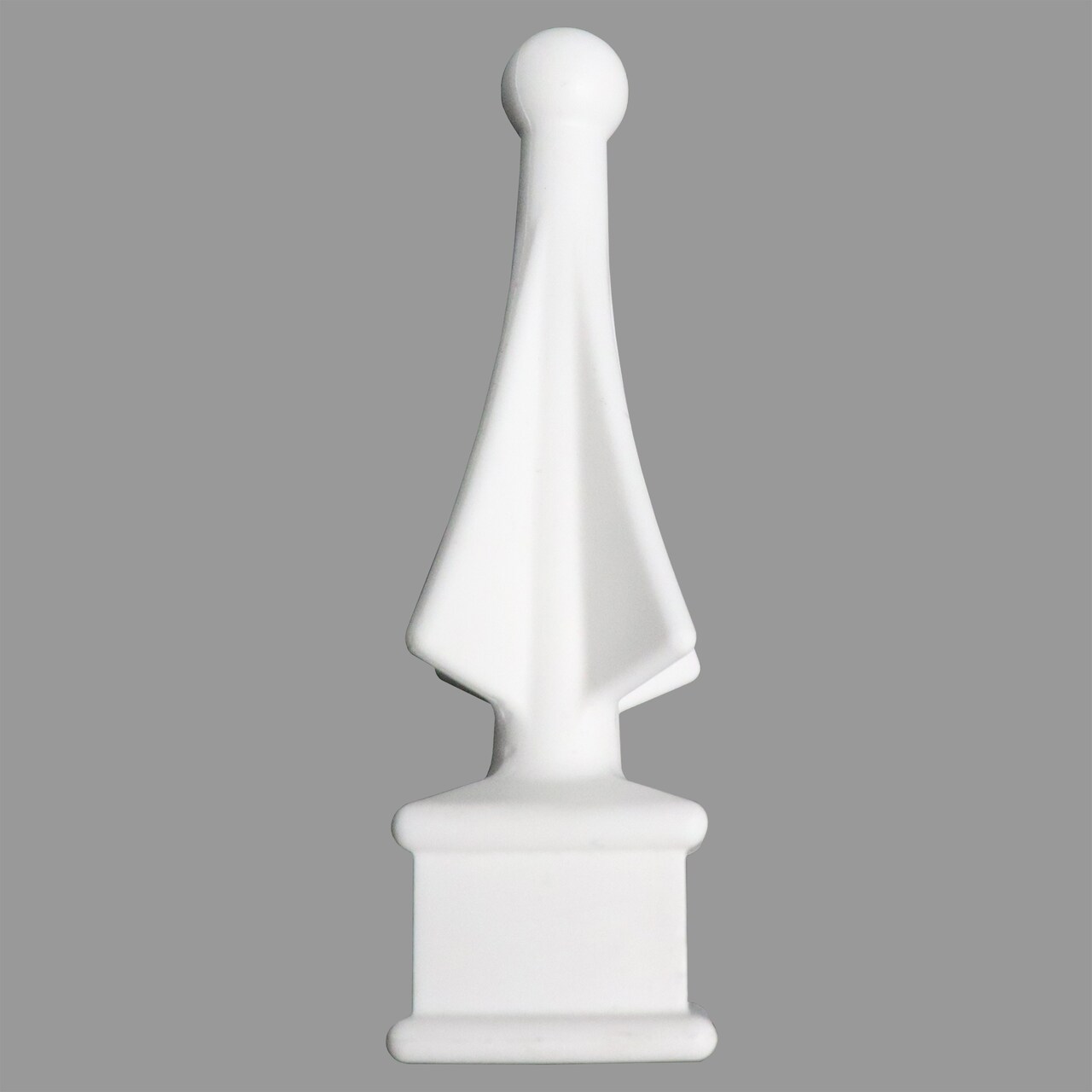 Fence Finials Four-Sided Spire Premium Polypropylene Fence Toppers USA Made - White